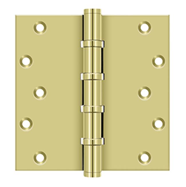 Deltana - 6'' x 6'' Square Hinges, Ball Bearings - Polished Brass