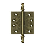 Deltana - 3-1/2'' x 3-1/2'' Square Hinges - Antique Brass