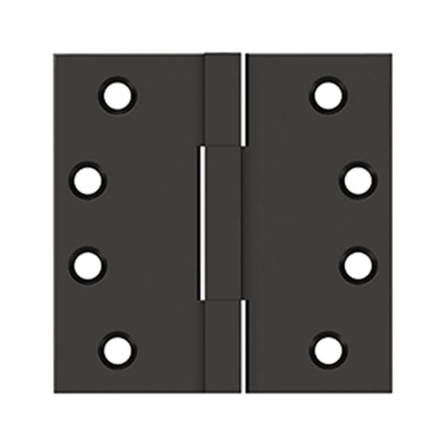 Deltana - 4''x 4'' Square Knuckle Hinges, Solid Brass - Oil-rubbed Bronze