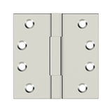 Deltana - 4''x 4'' Square Knuckle Hinges, Solid Brass - Polished Nickel