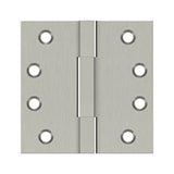 Deltana - 4''x 4'' Square Knuckle Hinges, Solid Brass - Brushed Nickel