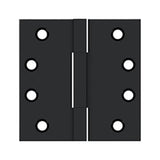 Deltana - 4''x 4'' Square Knuckle Hinges, Solid Brass - Paint Black