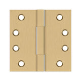 Deltana - 4''x 4'' Square Knuckle Hinges, Solid Brass - Brushed Brass