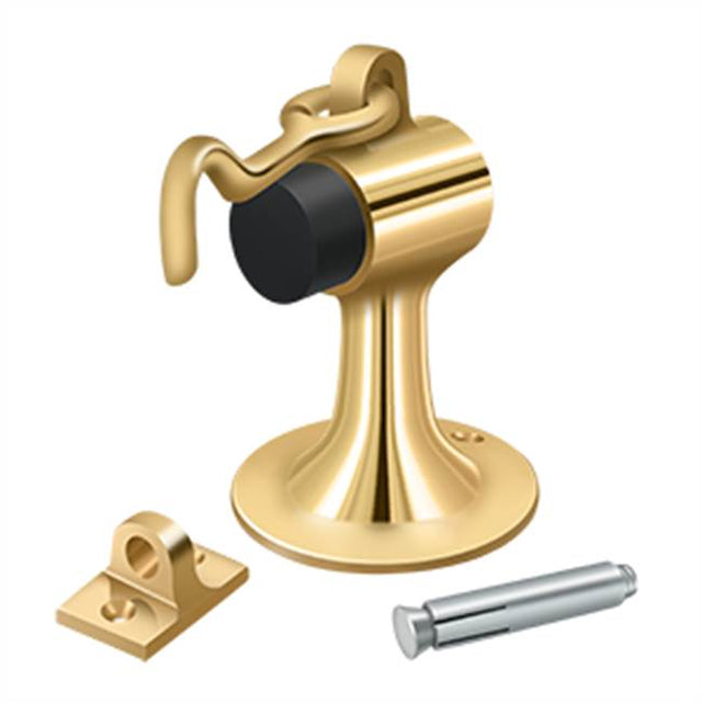 Deltana - Cement Floor Mount Bumper w/ Holder, Solid Brass - PVD Polished Brass
