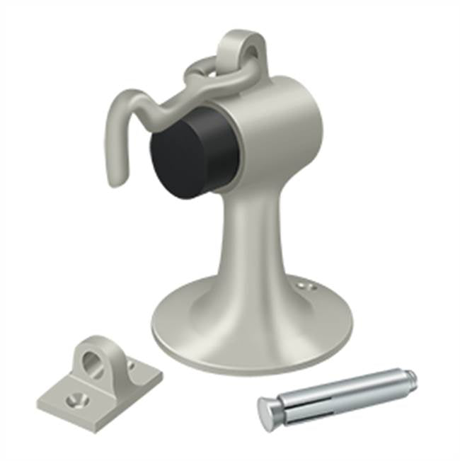 Deltana - Cement Floor Mount Bumper w/ Holder, Solid Brass - Brushed Nickel