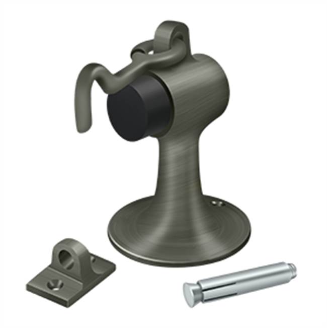 Deltana - Cement Floor Mount Bumper w/ Holder, Solid Brass - Antique Nickel