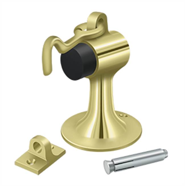 Deltana - Cement Floor Mount Bumper w/ Holder, Solid Brass - Polished Brass