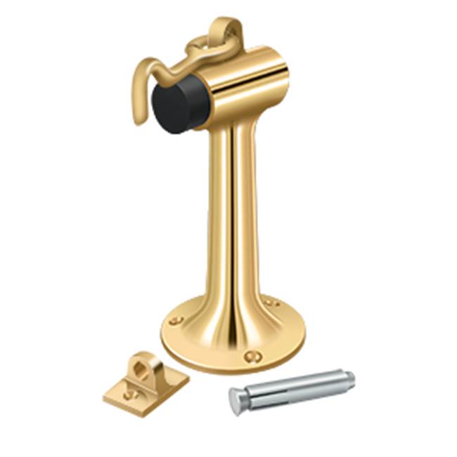 Deltana - Floor Mount, 6'' Bumper w/ Hook - PVD Polished Brass