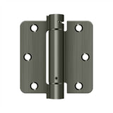 Deltana - 3-1/2'' x 3-1/2'' x 1/4'' Spring Hinge - Antique Nickel