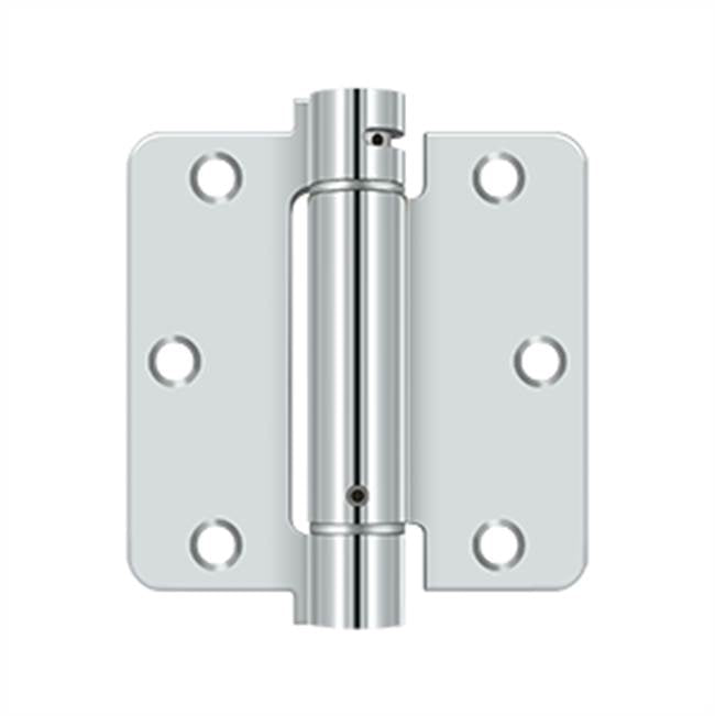 Deltana - 3-1/2'' x 3-1/2'' x 1/4'' Spring Hinge - Polished Chrome
