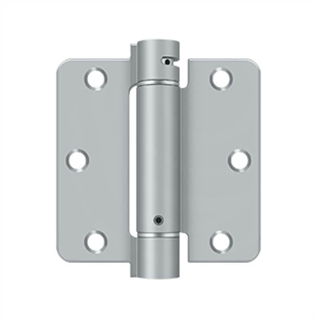 Deltana - 3-1/2'' x 3-1/2'' x 1/4'' Spring Hinge - Brushed Chrome