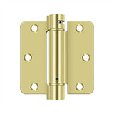 Deltana - 3-1/2'' x 3-1/2'' x 1/4'' Spring Hinge - Polished Brass