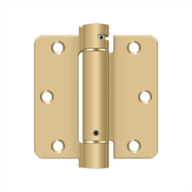 Deltana - 3-1/2'' x 3-1/2'' x 1/4'' Spring Hinge - Brushed Brass