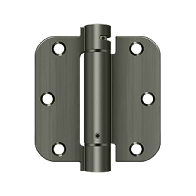 Deltana - 3-1/2'' x 3-1/2'' x 5/8'' Spring Hinge - Antique Nickel