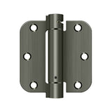 Deltana - 3-1/2'' x 3-1/2'' x 5/8'' Spring Hinge - Antique Nickel