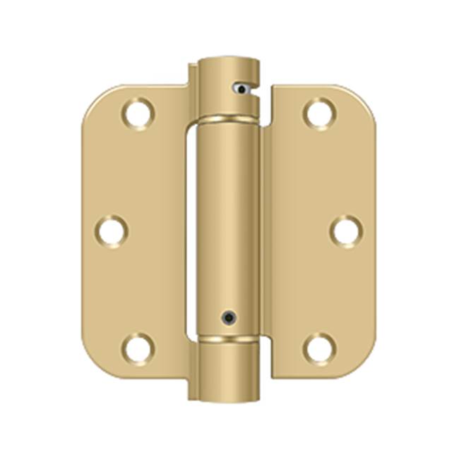 Deltana - 3-1/2'' x 3-1/2'' x 5/8'' Spring Hinge - Brushed Brass