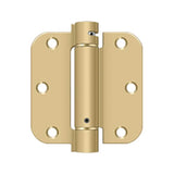 Deltana - 3-1/2'' x 3-1/2'' x 5/8'' Spring Hinge - Brushed Brass