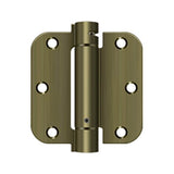 Deltana - 3-1/2'' x 3-1/2'' x 5/8'' Spring Hinge - Antique Brass