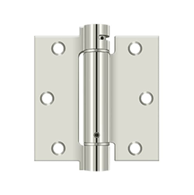 Deltana - 3-1/2'' x 3-1/2'' Spring Hinge - Polished Nickel