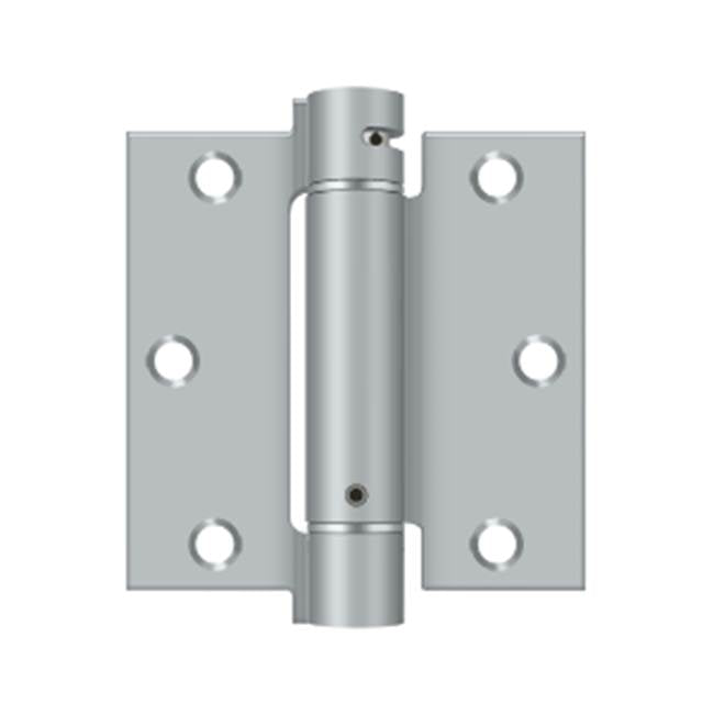 Deltana - 3-1/2'' x 3-1/2'' Spring Hinge - Brushed Chrome