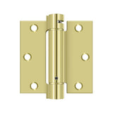Deltana - 3-1/2'' x 3-1/2'' Spring Hinge - Polished Brass