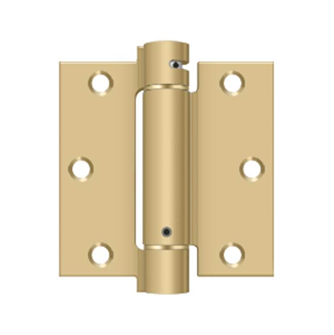 Deltana - 3-1/2'' x 3-1/2'' Spring Hinge - Brushed Brass