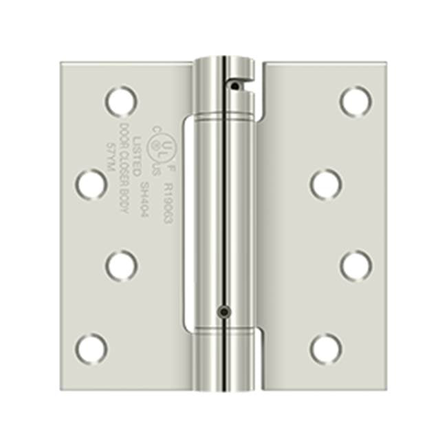 Deltana - 4'' x 4'' Spring Hinge, UL Listed - Polished Nickel