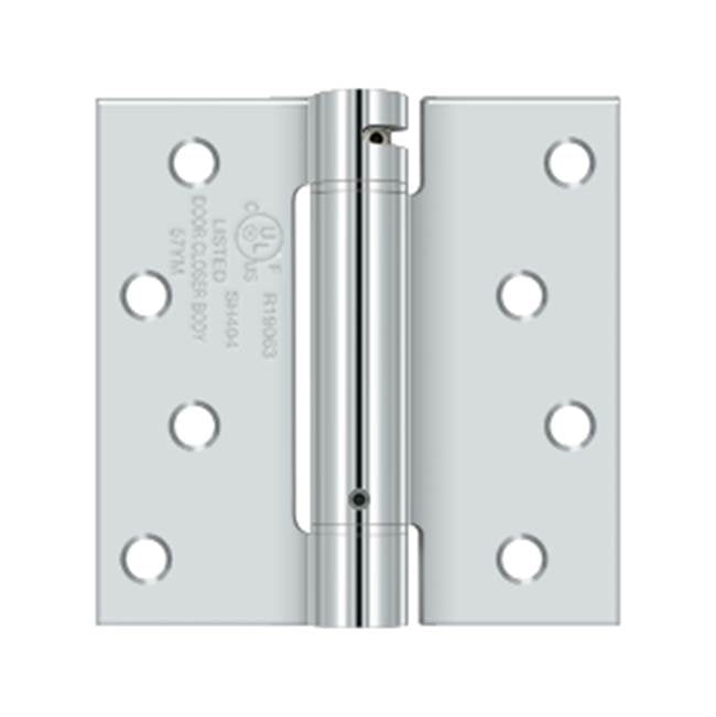 Deltana - 4'' x 4'' Spring Hinge, UL Listed - Polished Chrome