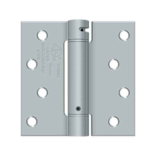 Deltana - 4'' x 4'' Spring Hinge, UL Listed - Brushed Chrome