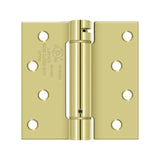 Deltana - 4'' x 4'' Spring Hinge, UL Listed - Polished Brass