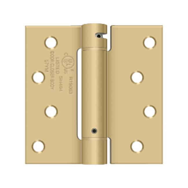 Deltana - 4'' x 4'' Spring Hinge, UL Listed - Brushed Brass