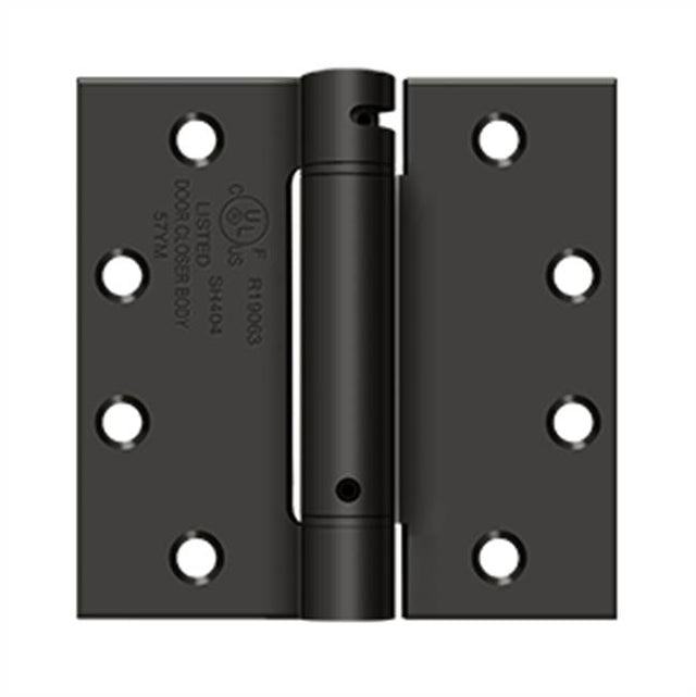 Deltana - 4-1/2'' x 4-1/2'' Spring Hinge, UL Listed - Oil-rubbed Bronze
