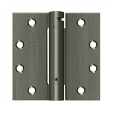 Deltana - 4-1/2'' x 4-1/2'' Spring Hinge, UL Listed - Antique Nickel