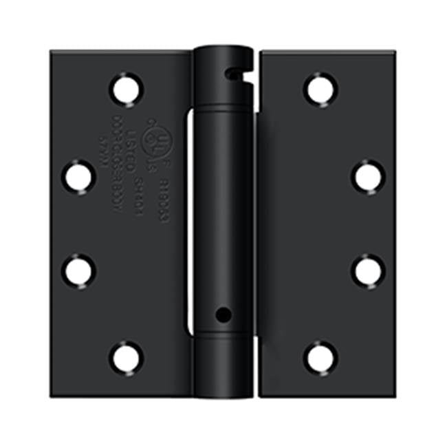 Deltana - 4-1/2'' x 4-1/2'' Spring Hinge, UL Listed - Paint Black