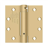 Deltana - 4-1/2'' x 4-1/2'' Spring Hinge, UL Listed - Brushed Brass