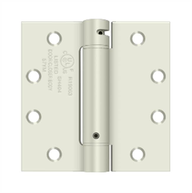 Deltana - 4-1/2'' x 4-1/2'' Spring Hinge, UL Listed - Prime Coat White