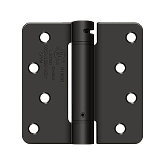 Deltana - 4'' x 4'' x 1/4'' Spring Hinge, UL Listed - Oil-rubbed Bronze