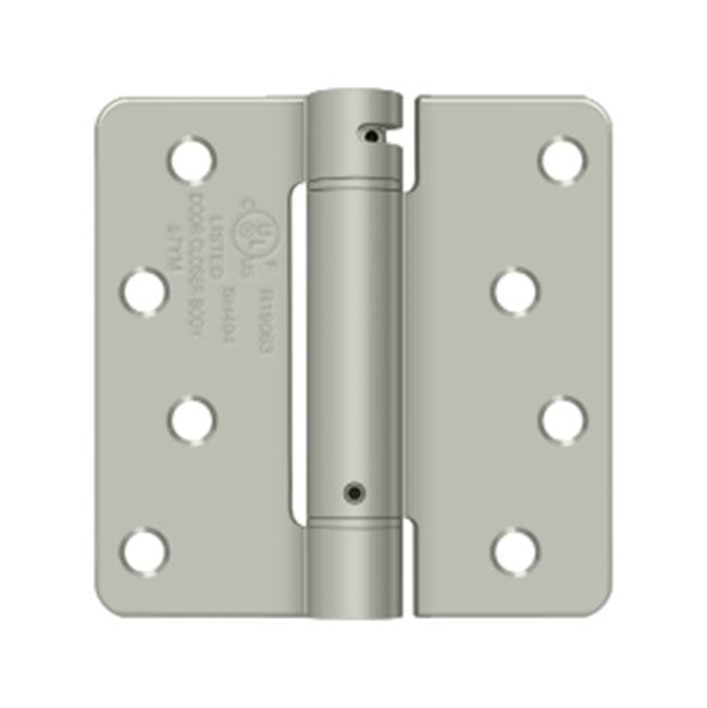 Deltana - 4'' x 4'' x 1/4'' Spring Hinge, UL Listed - Brushed Nickel