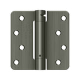 Deltana - 4'' x 4'' x 1/4'' Spring Hinge, UL Listed - Antique Nickel