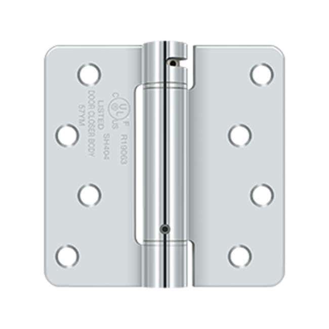 Deltana - 4'' x 4'' x 1/4'' Spring Hinge, UL Listed - Polished Chrome