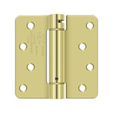 Deltana - 4'' x 4'' x 1/4'' Spring Hinge, UL Listed - Polished Brass