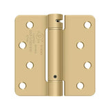 Deltana - 4'' x 4'' x 1/4'' Spring Hinge, UL Listed - Brushed Brass