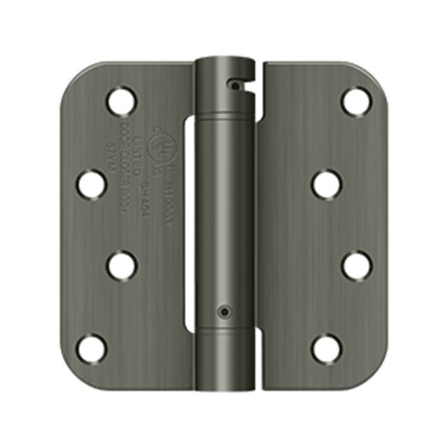 Deltana - 4'' x 4'' x 5/8'' Spring Hinge, UL Listed - Antique Nickel