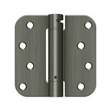 Deltana - 4'' x 4'' x 5/8'' Spring Hinge, UL Listed - Antique Nickel