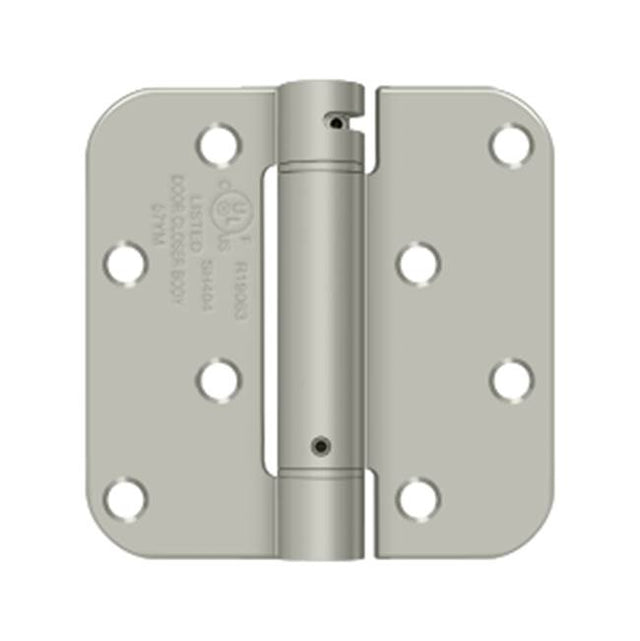 Deltana - 4'' x 4'' x 5/8'' Spring Hinge Benchmark, UL Listed - Brushed Nickel