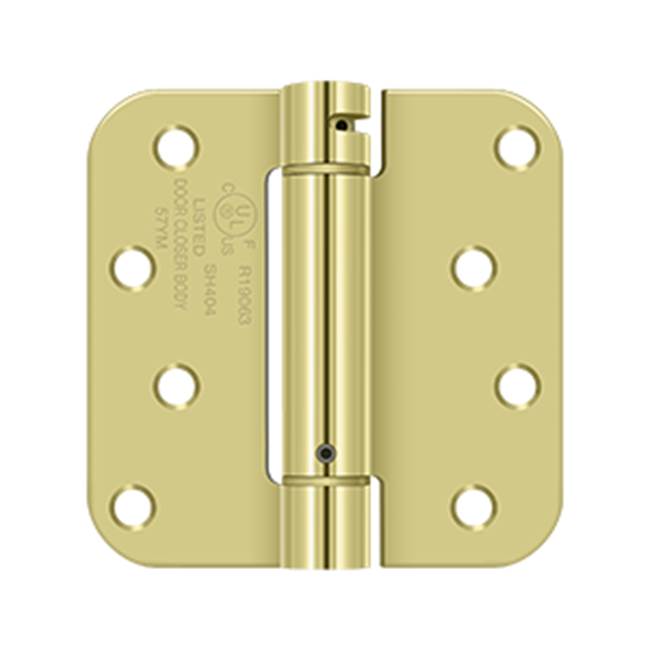 Deltana - 4'' x 4'' x 5/8'' Spring Hinge, UL Listed - Polished Brass