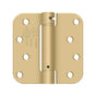 Deltana - 4'' x 4'' x 5/8'' Spring Hinge, UL Listed - Brushed Brass
