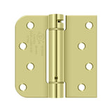 Deltana - 4'' x 4'' x 5/8'' x SQ Spring Hinge, UL Listed - Zinc Dichromate