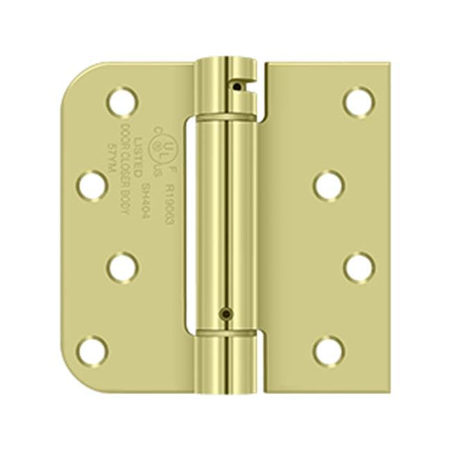 Deltana - 4'' x 4'' x 5/8'' x SQ Spring Hinge, UL Listed - Zinc Dichromate