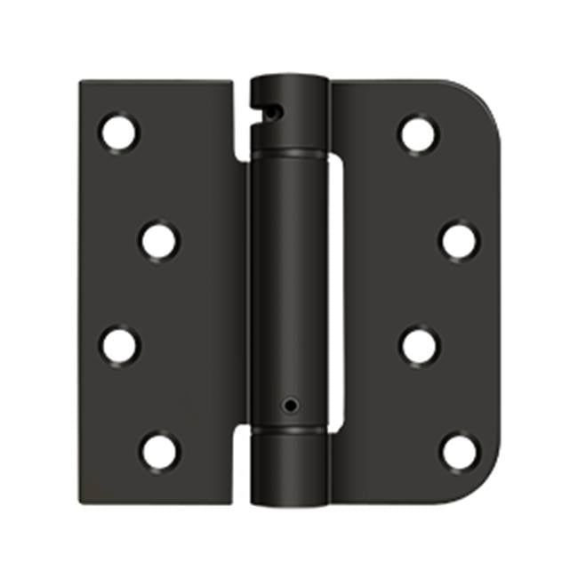 Deltana - 4'' x 4'' x 5/8'' x SQ Spring Hinge, UL Listed - Oil-rubbed Bronze